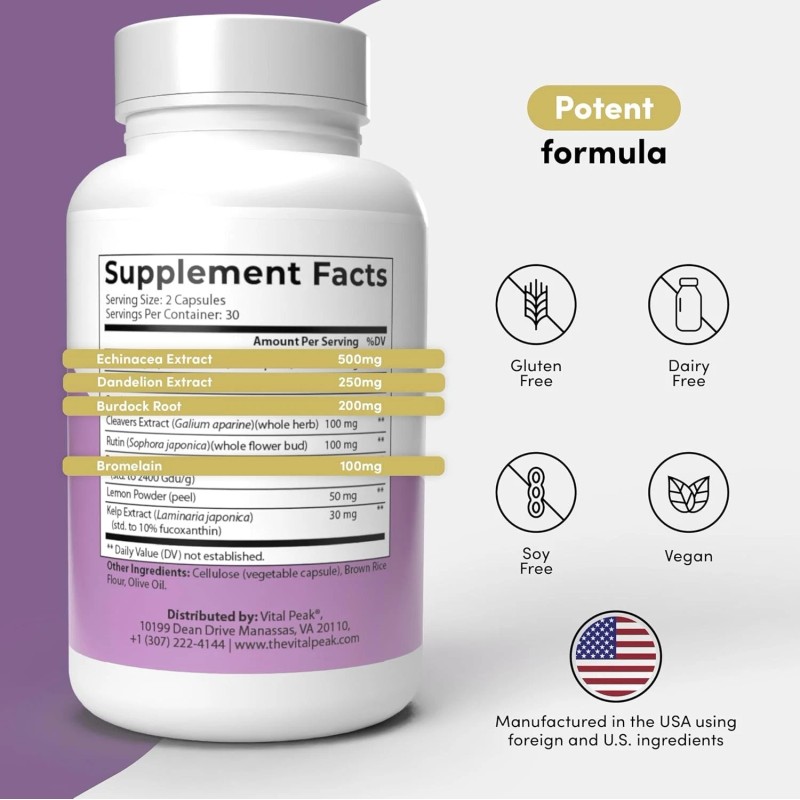 Vital Peak Lymph Peak - Lymphatic Drainage Supplements - Lymph