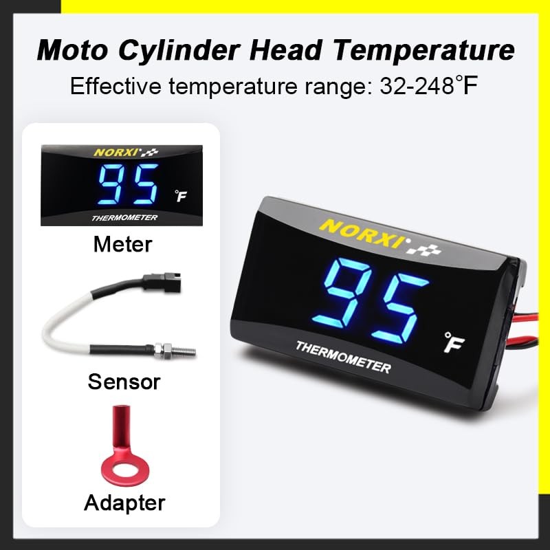 Norxi Universal Digital Engine Temperature Meter Fahrenheit Digital Engine Temperature
