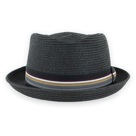 Hats in the Belfry Summer Straw Stripe Jazz Black, XXLarge