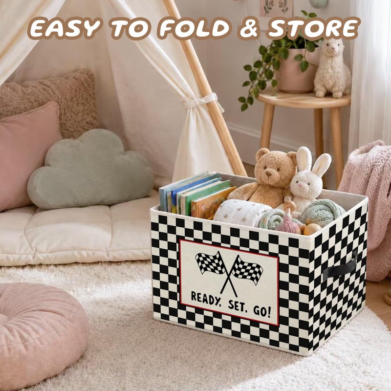 Race Car Room Toy Storage Bins Box,Kids Room Decor for