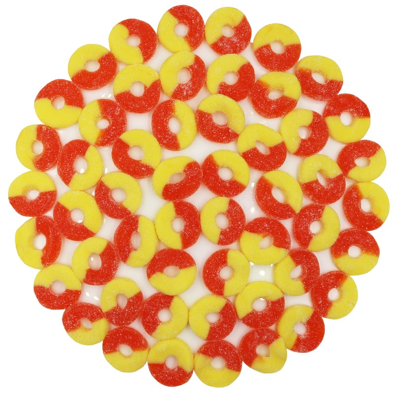FirstChoiceCandy Gummy Rings Candy (Peach, 1 Pound (Pack of 1))