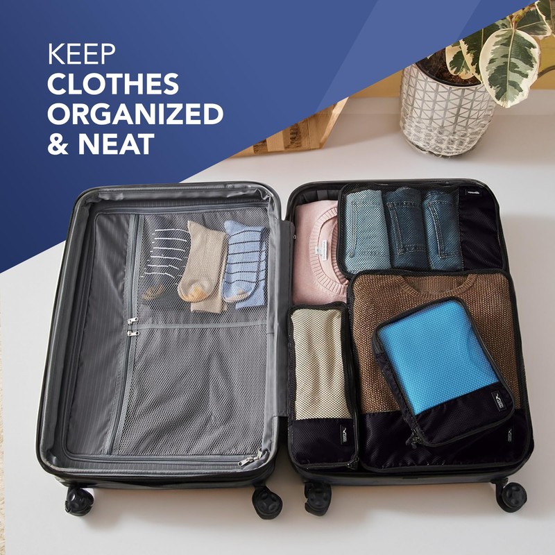 LUGG Lightweight Packing Cubes Set – Durable Polyester Travel Organizers,
