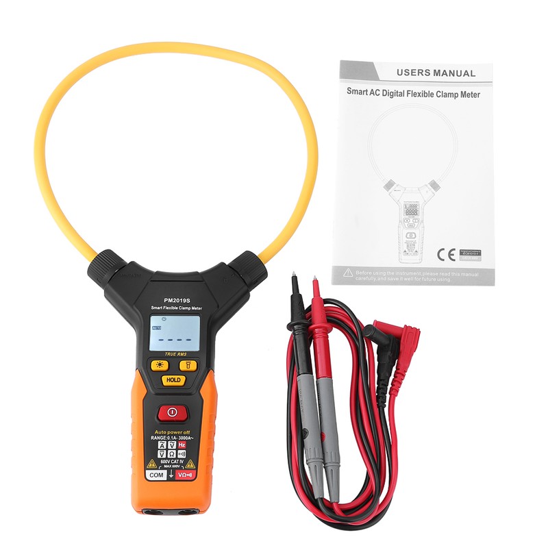 PEAKMETER PM2019S Handheld Digital Flexible Clamp Meter 3000A AC Current