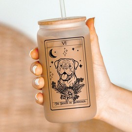 Dog Tarot Card Tumblers, dog mom tumbler,:_Dogue de Bordeaux