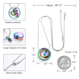 Forever in my heart, no longer at my side pet cremation jewellery for ashes of dog/cat funeral keepsake urn necklace paw print memorial necklace, Stainless Steel, No Gemstone