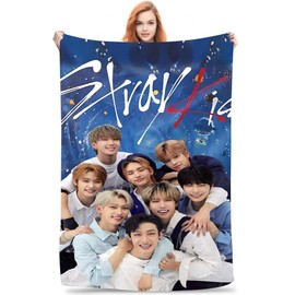 KAOVCXR Stray-K Blanket,SKZ Super Soft Flannel Throw, KPOP Hyunjin Bangchan Felix Blanket for Kids Bed Sofa Office Knee Pad Bed Car Camping Beach Throw Blankets 27x39 Inch