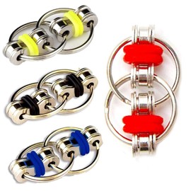 4 Pack Flippy Chain Fidget Toy - Perfect for ADHD, Anxiety, and Autism - Bike Chain Fidget Toy Stress Reducer for Adults and Kids
