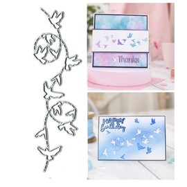 Butterfly Lace Bird Edge Metal Die Cuts,Spring Lace Flower Bird Border Cutting Dies Cut Stencils DIY Scrapbooking Decorative Embossing Paper Scrapbooking Card Making