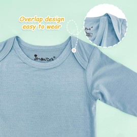 Jimonda Baby Rompers | Soft Summer Long-Sleeve Bodysuit for Newborns 0-24M | Breathable Infant Onesie with Snap Buttonsviolet&blush
