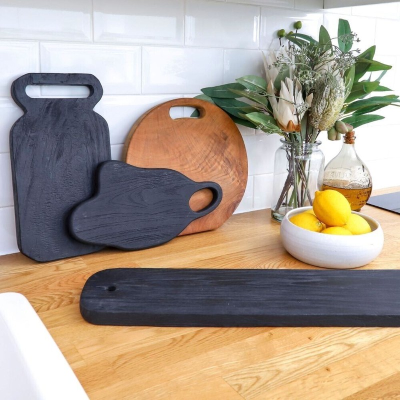 Nordic Teak Charcoal Teak Wood Charcuterie/Cu