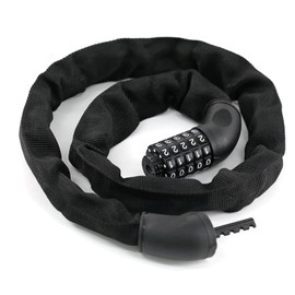Candado para Bicicleta 110cm, Cadena para Bicicleta, con Contraseña de 5 Dígitos. Cadena para Moto, Alta Seguridad, Cadena Más Gruesa. para Bicicletas, Motos, Puertas, Vallas (Negro)