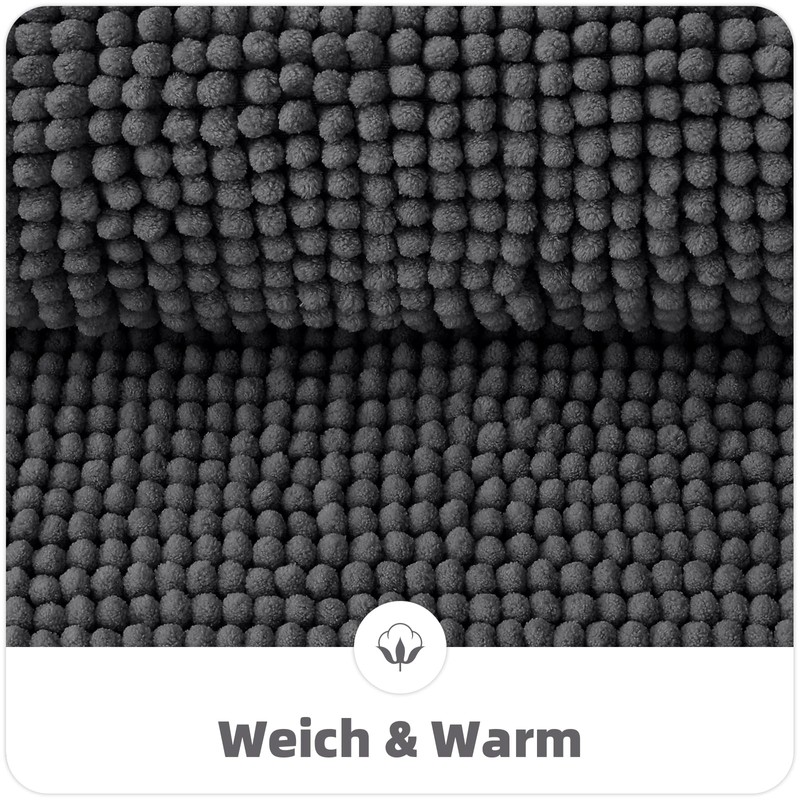 OLANLY Chenille Bath Mat, Non-Slip Bathroom Rug, Soft Bath Mat,