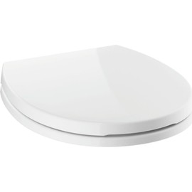 DELTA FAUCET 800903-WH Morgan Round Front Standard Close Toilet Seat with Non-slip Seat Bumpers, White