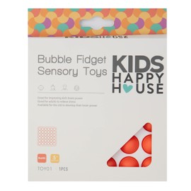Kids Happy House Push Pop bubble fidget sensory toy perfect for autism and stress relief (Square, Pastel Red)