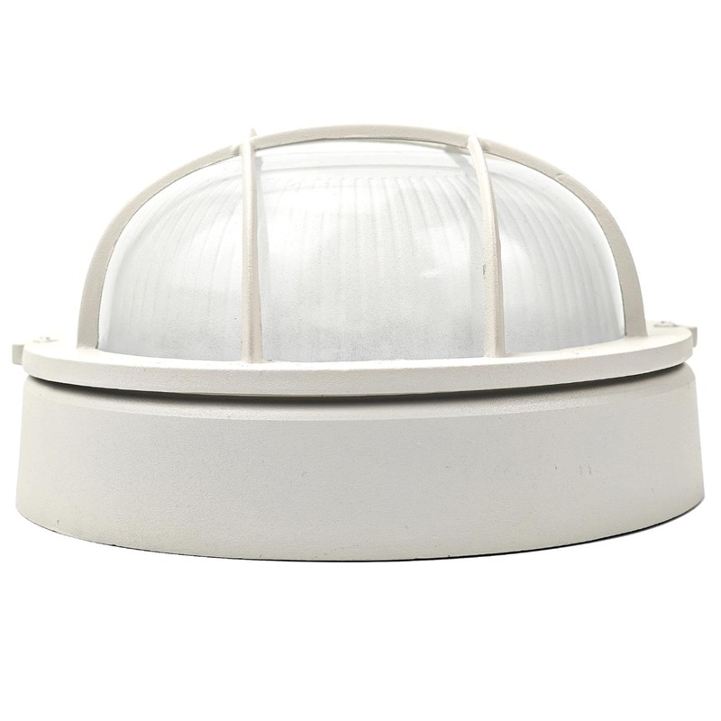 2 Pack 8" Bulkhead LED Light White Round Nautical Light,Outdoor