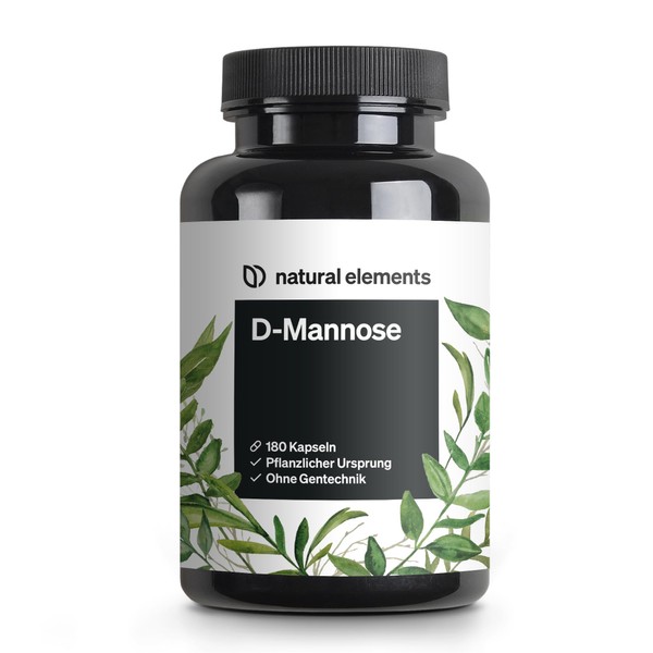 D-Mannose - 180 Capsules - 1800mg D-Mannose per Daily Dose - Vegan, Optimal Dosage, No Unwanted Additives - Produced in Germany & Laboratory Tested