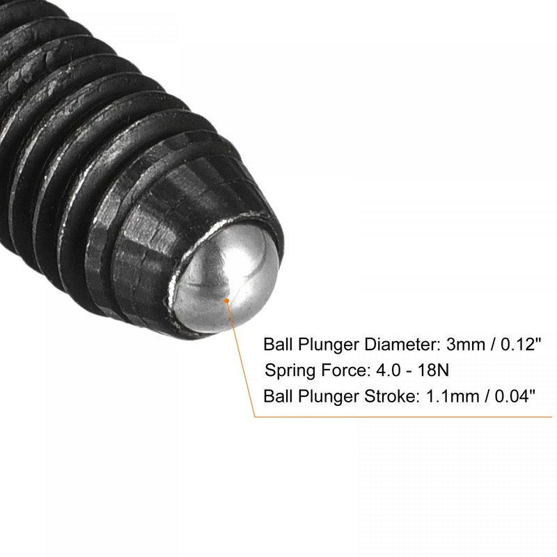 sourcing map Ball Point Set Screws, 10pcs M5 x 8mm