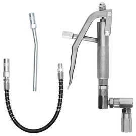 Control Handle Valve - Designed Specifically for Grease Pumps, Heavy-Duty High Pressure 7500psi, 1/4 Inch Thread, 18 Inch Flexible Interface, A4-Jaw Coupling, 360 Degree Rotation, and Spring