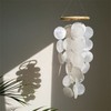ZOYIEP Wind Chime Capiz Shell Mother of Pearl Shells in White for Home Hanging Ornaments Nursery Decorating (Small)