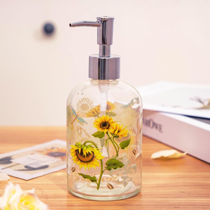 Topadorn 17 Oz Glass Soap Dispenser with Rust Proof Stainless
