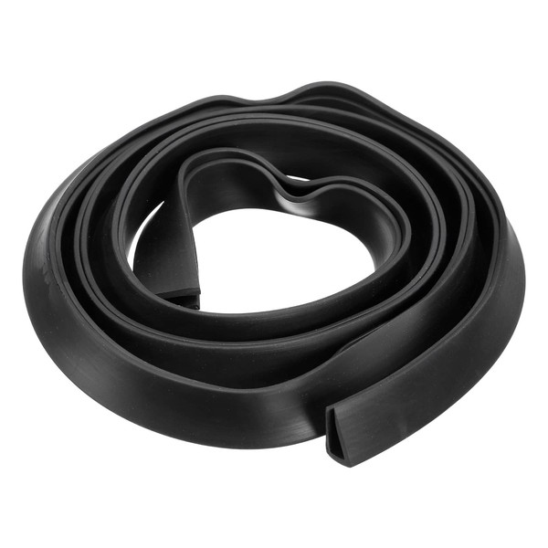 sourcing map U Channel Edge Trim, 3.3ft Length Rubber Guard Seal Strip Edge Protector Fit for 6-7mm Edge, (25/64" W x 5/8" H) Black