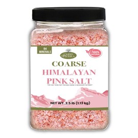 Good Tierra Himalayan Pink Salt in Jar - Coarse, 2.5 lb - Ideal for Bath Salt, Table Salt Grinders, and Spice Jars