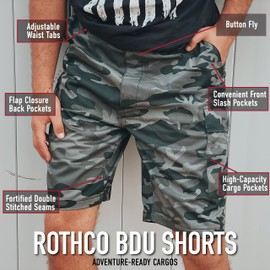 Rothco Bdu Short P/C - Woodland Camo, Large