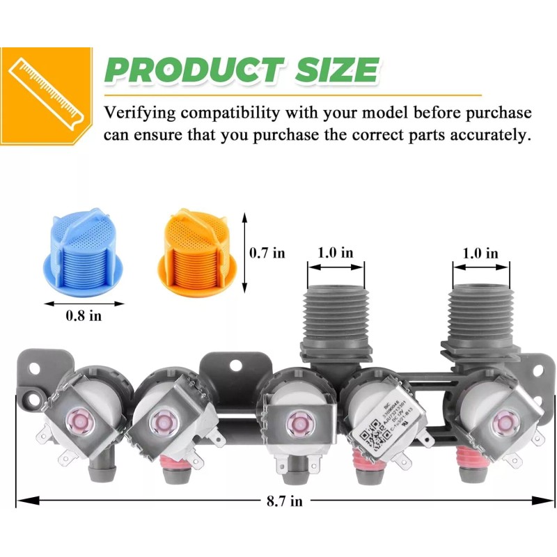 For LG,LG,Kenmore Washer Water Inlet Valve For LG WT5070CW WT4970CW