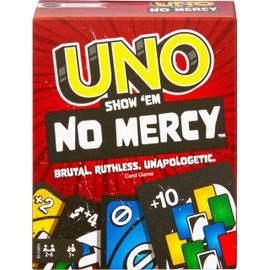 UNO Show ‘em No Mercy Card Game for Kids, Adults & Family Parties and Travel With Extra Cards, Special Rules and Tougher Penalties., HWV18