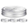 LABRIMP 4pcs Stainless Steel Mason Jar Lids with Straw Hole