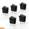 5 Pcs On-Off LED Round Rocker Toggle Switch Light DC