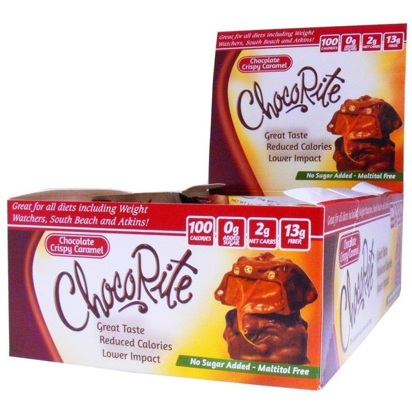ChocoRite - Diet Crispy Caramels - 16/Box - High Fiber - Low Calorie - No Sugar Added