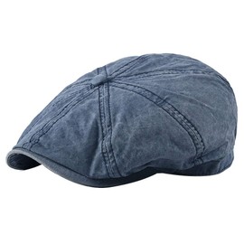 Kangqifen - Gorra plana para hombre con 8 paneles de algodón lavado al aire última intervensión, azul Denim, Talla única