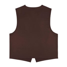 TopTie No Pocket Unisex Victorian Waistcoat Peasant Costume Vest for Volunteer Work - Brown - S