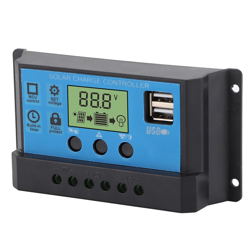 12V 24V Solar Charge Discharge Controller PWM LCD Display Dual