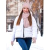 Aneco Women Winter Beanie Hat Scarf Gloves with Pom Pom