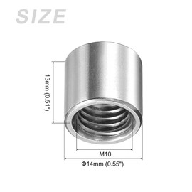 METALLIXITY Weld on Bung Nut (M10x14mmx13mm) 4Pcs, Stainless Steel Insert Weldable Fuel Tank Fitting - for Component Maintenance, Weld-On Adapter