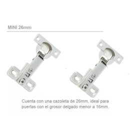 SIQUAR Bisagra Bidimensional Mini De 26 Mm Recta Paquete 10 Pares