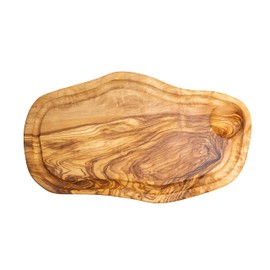 Küchenmaster Chopping Board with Juice Groove Made of Olive Wood, 34-37 cm, Wooden Board, Serving Board, Steak Board, Hygienic Antibacterial Chopping Board