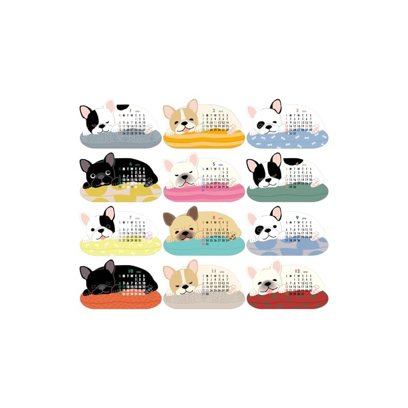 GreetingLife 2026 Calendar Animal Die Cut French Bulldog Desktop C-1713-ET
