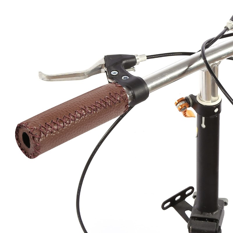 MAGT Bicycle Grips, 1 Pair Faux Leather Bicycle Handlebar Grips