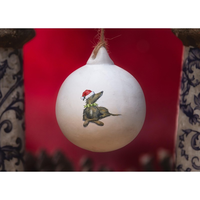 Image Industry Lurcher Ceramic Bauble - Tree Decoration - Christmas