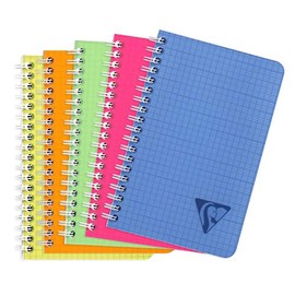 Clairefontaine 328535C Spiral Notebook, Linicolour 11 x 17 cm, 100 Pages, Squared, Polypropylene Cover, Random Colour
