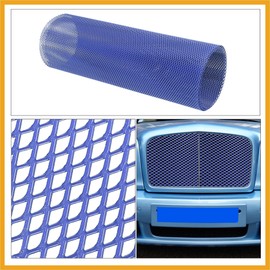 Partuto Car Grille Mesh Sheet 40x13 Inch Grille Net 6x3mm Diamond Shape Blue Replacement