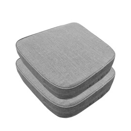 ZSLUKEJJ 17"x 16"x 3" Patio Chair Cushions Set of 2, Waterproof Outdoor Chair Cushions, Patio Seat Cushion with Adjustable Ties, Light Grey