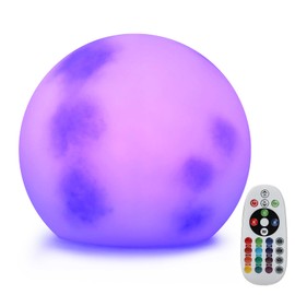 Aimery LED Ball Light with Remote, Waterproof Rechargeable LED Globe Light Glowing Orb Mood Lamp, Dimmable 16 RGB Colors (USB Charging, 8 inch)