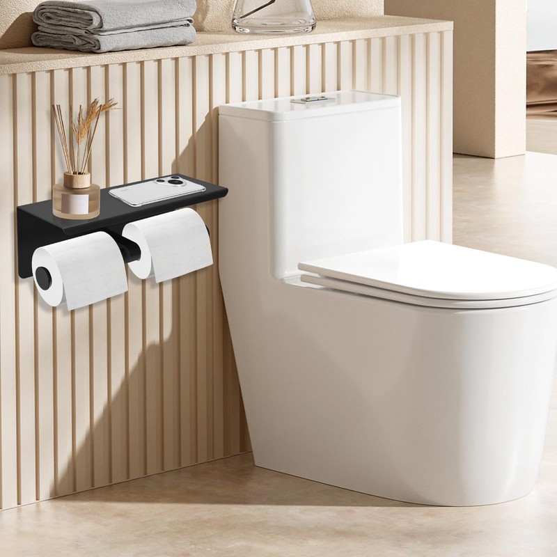 Double Toilet Paper Holder, Stainless Steel Tissue Paper Holder with