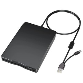 VIOPDER USB Floppy Disk Reader Floppy Disk Drive Dual Interface External USB C Floppy Disk Drive for PC Laptop Notebook Desktop