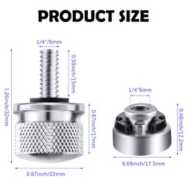 8 PCS Fender Seat Nut Kit, 1/4-20 Thread Seat Bolt Screw Nut Kit, Easy Replacement, Compatible with Harley-Davidson Sportster Touring Softail Dyna (Silver)