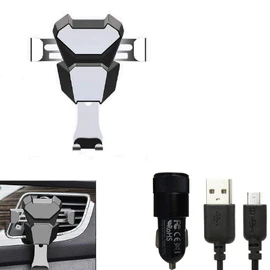 K-S-Trade Qualitativ & Innovativ KFZ Halterung Für Alcatel 1S (2019) Halterung Lüftungshalterung Lüftungsschlitz Schwarz-Silber Autohalterung